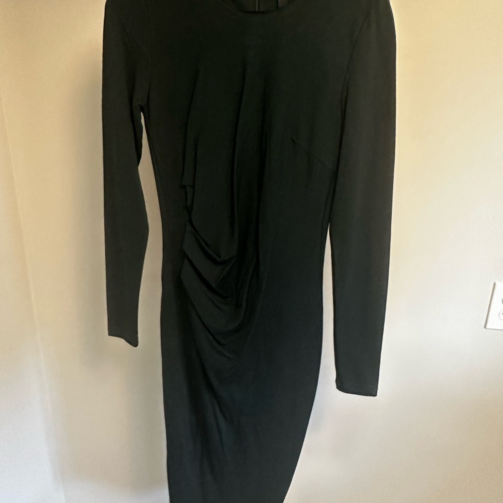 Elegant hunter green Long Sleeve Dress